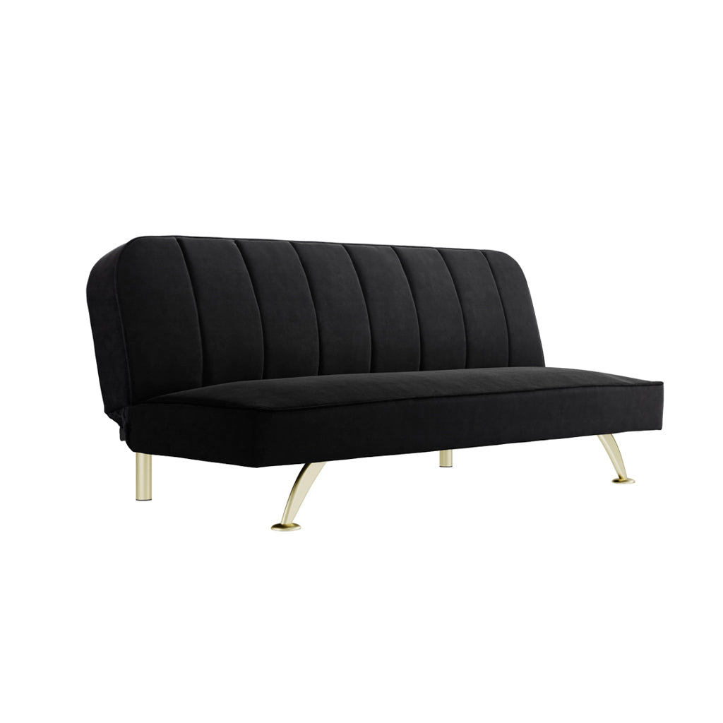 Burlington Black Velvet Sofa Bed