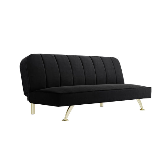 Burlington Black Velvet Sofa Bed