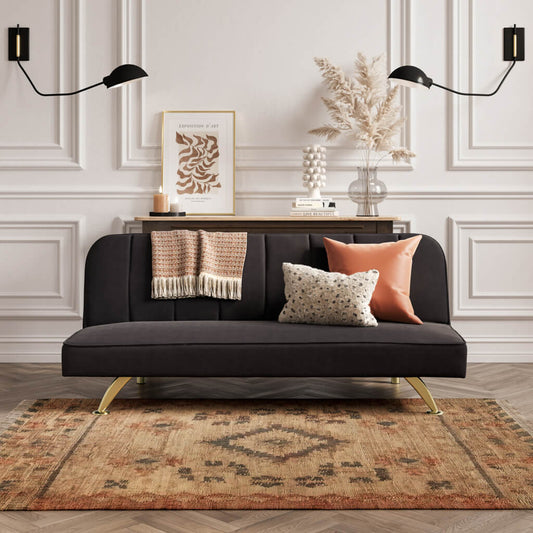 Burlington Black Velvet Sofa Bed