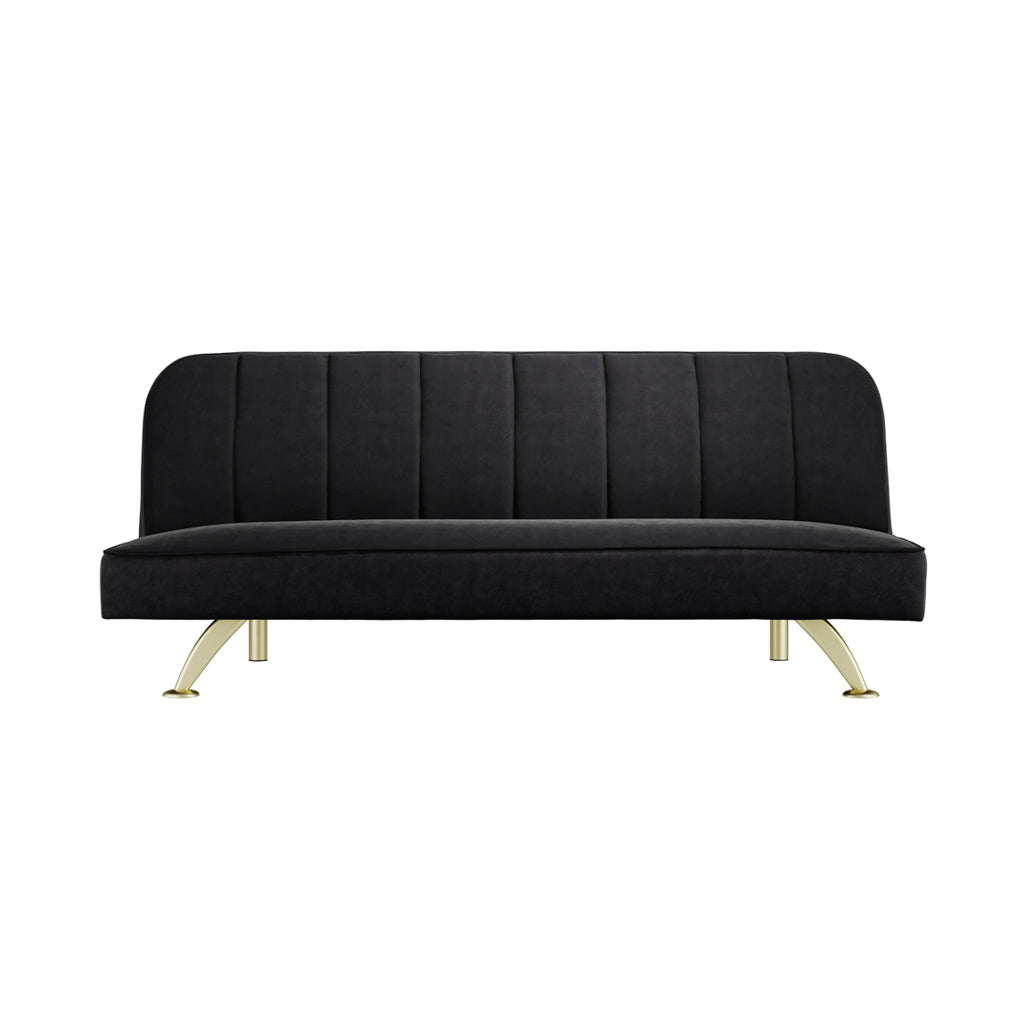 Burlington Black Velvet Sofa Bed