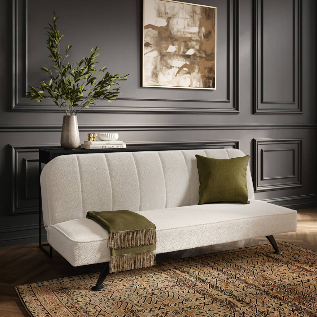 Burlington Ivory Bouclé Sofa Bed