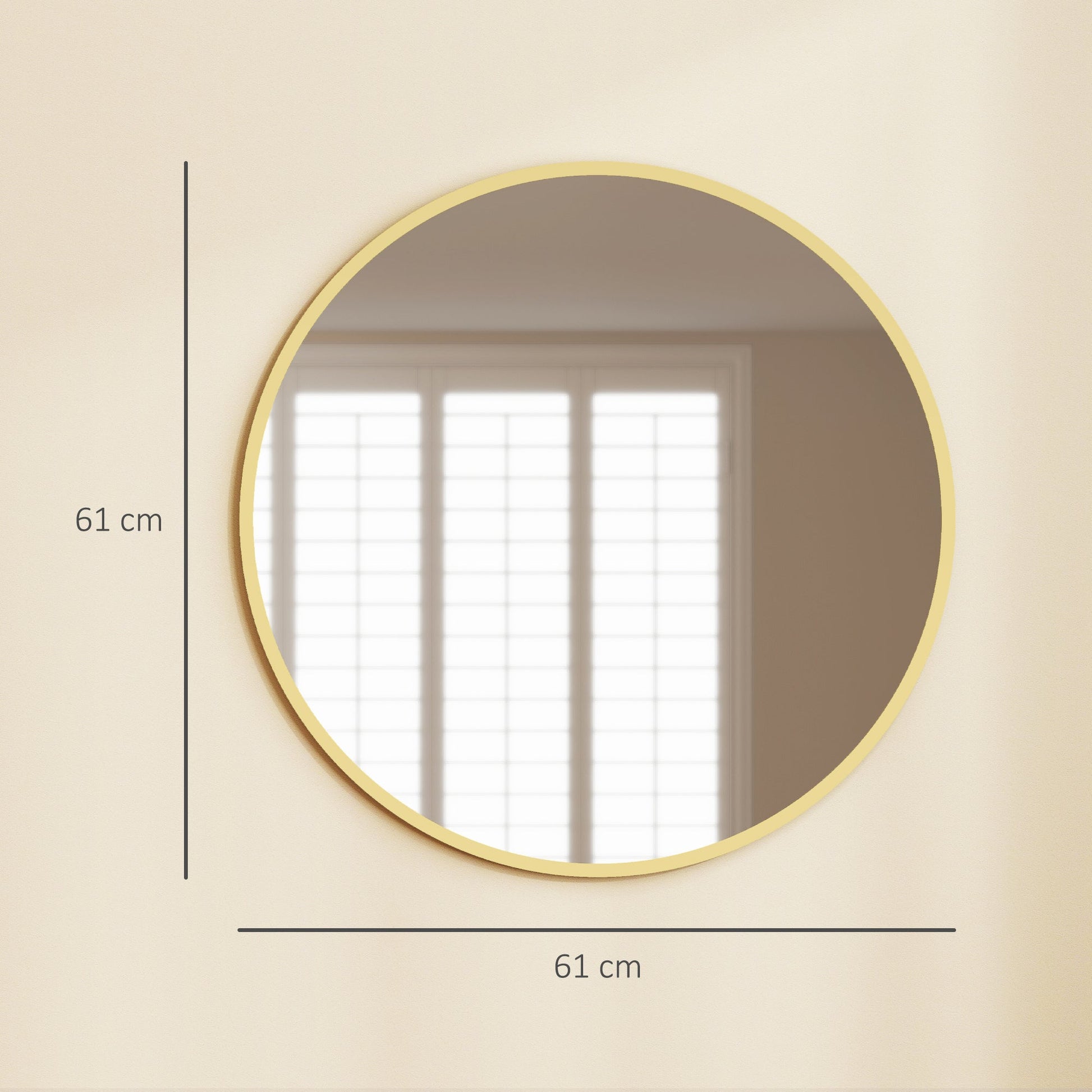 Decorative Wall Mirror for Bedroom Living Room, Modern Round Bathroom Mirror for Home Decor, Gold Tone