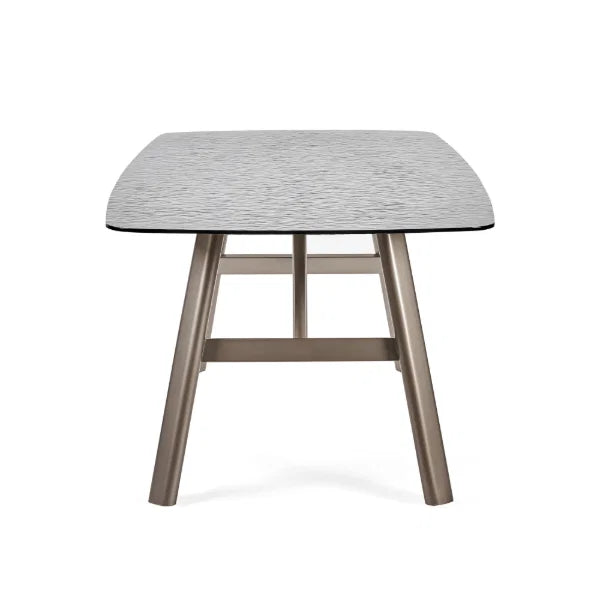 Capello Smoked Bubble Glass Dining Table 200cm