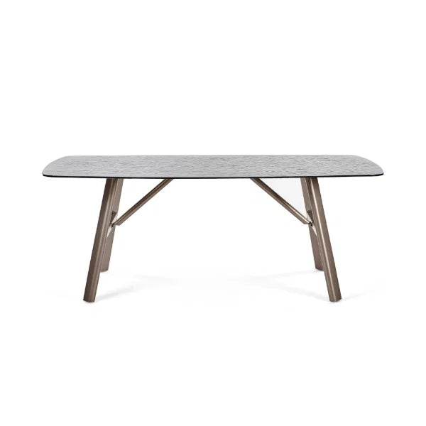 Capello Smoked Bubble Glass Dining Table 200cm