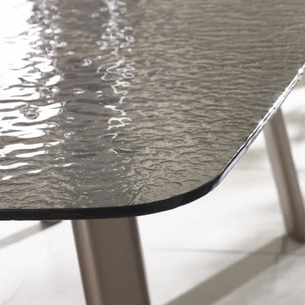 Capello Smoked Bubble Glass Dining Table 200cm
