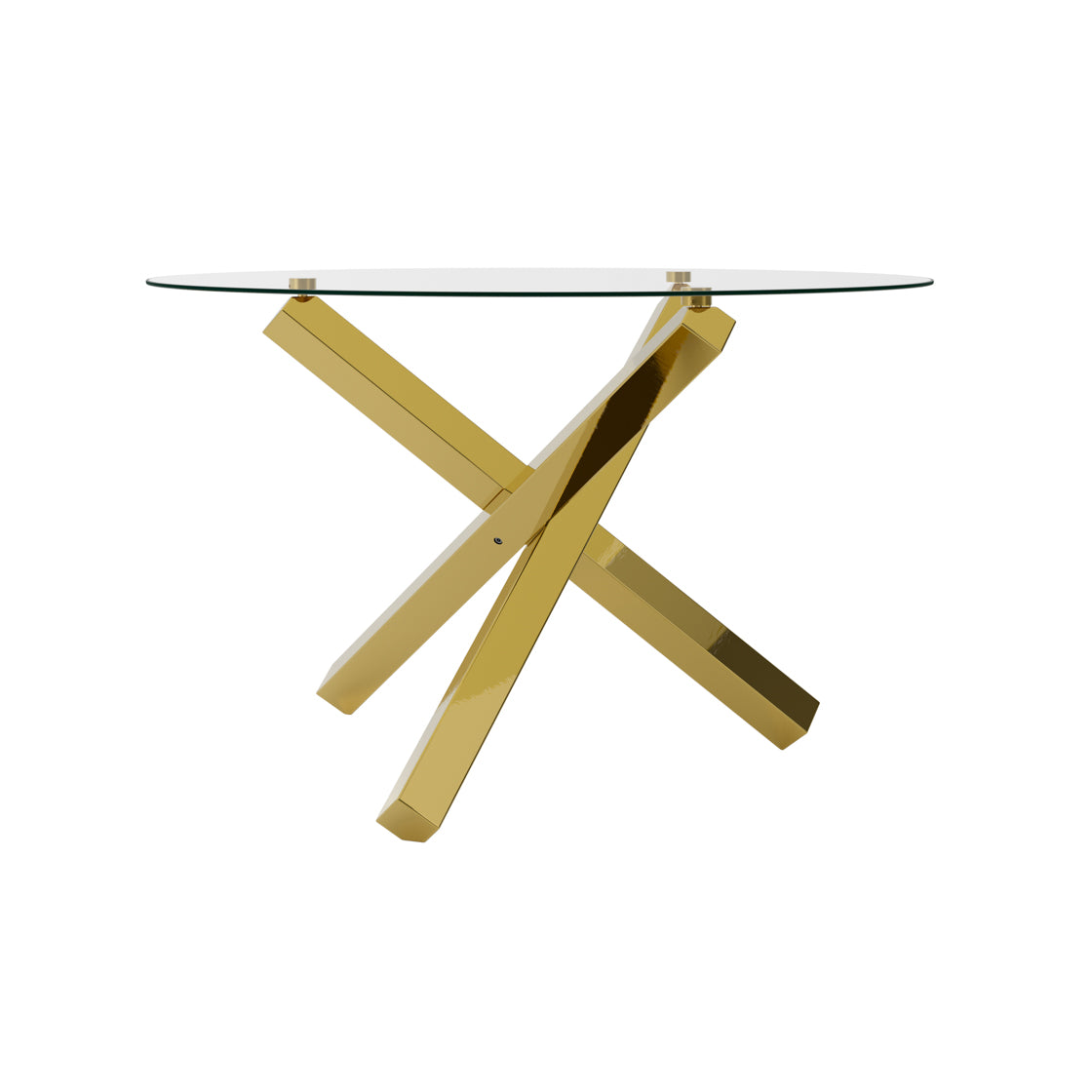 Cyprus Glass & Gold Dining Table 120cm