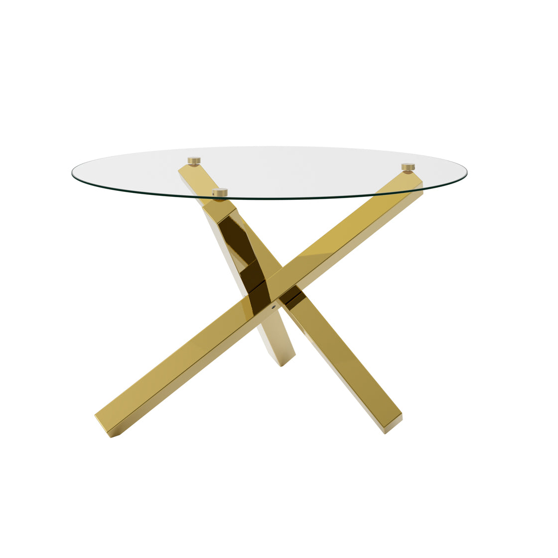 Cyprus Glass & Gold Dining Table 120cm
