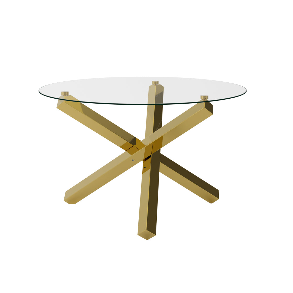 Cyprus Glass & Gold Dining Table 120cm