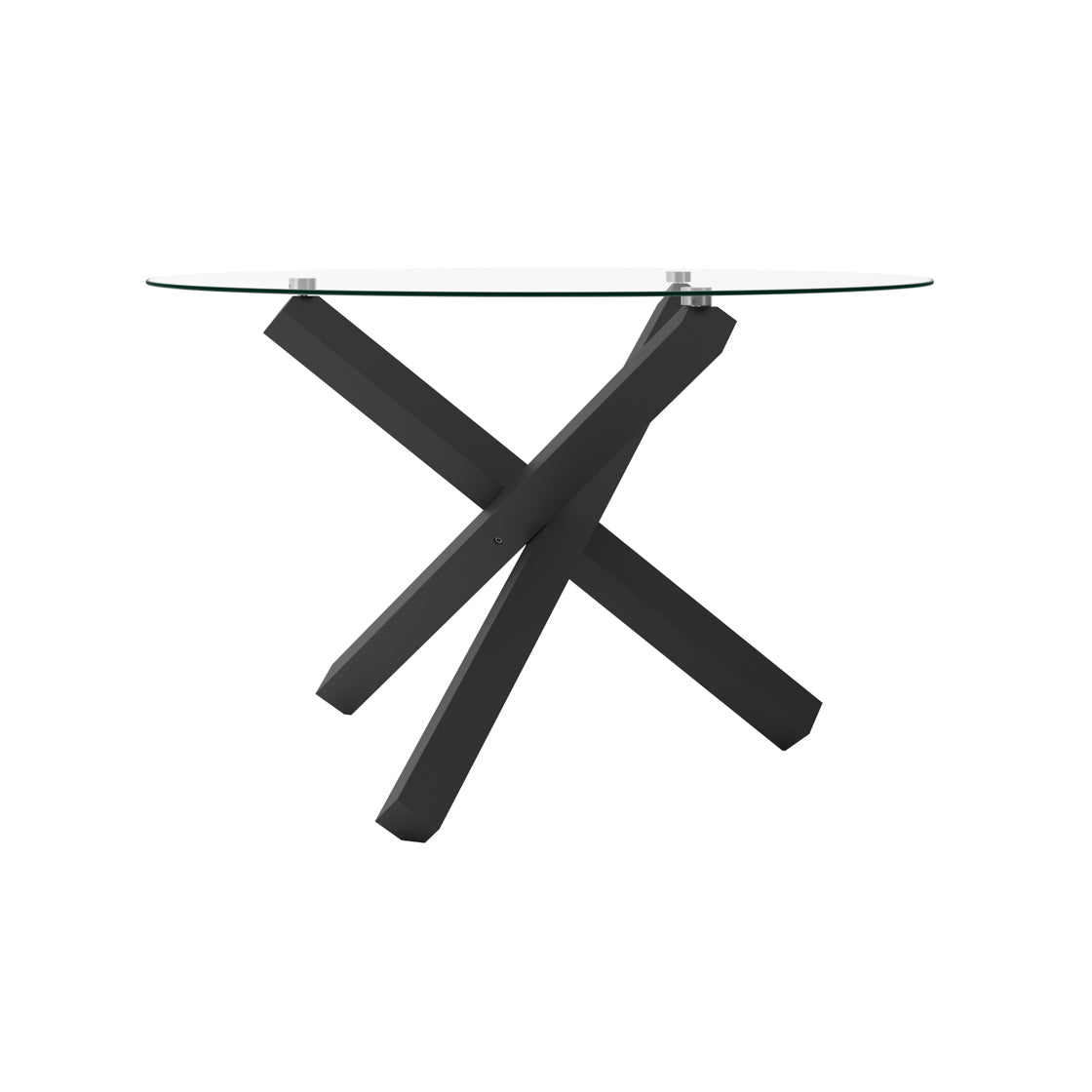 Cyprus Glass & Black Dining Table 120cm