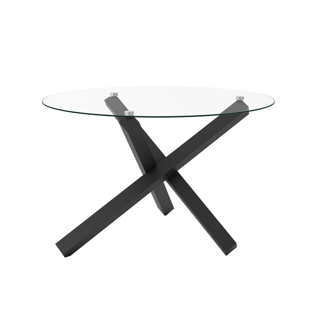 Cyprus Glass & Black Dining Table 120cm