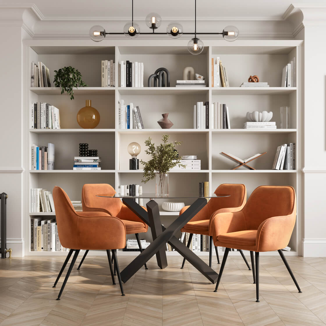 Cyprus Glass & Black Dining Table 120cm