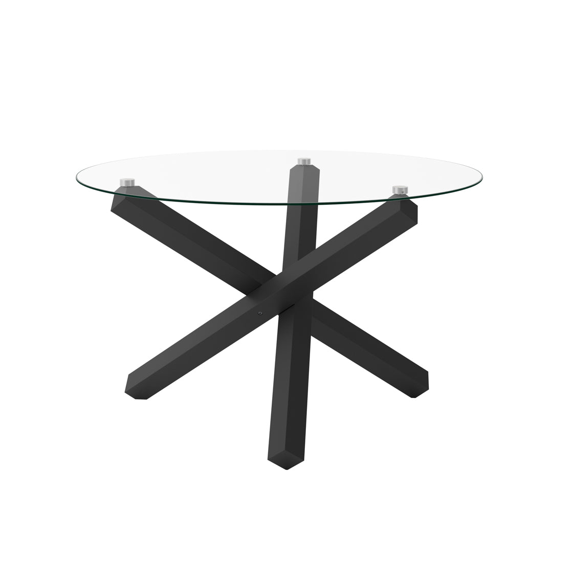 Cyprus Glass & Black Dining Table 120cm