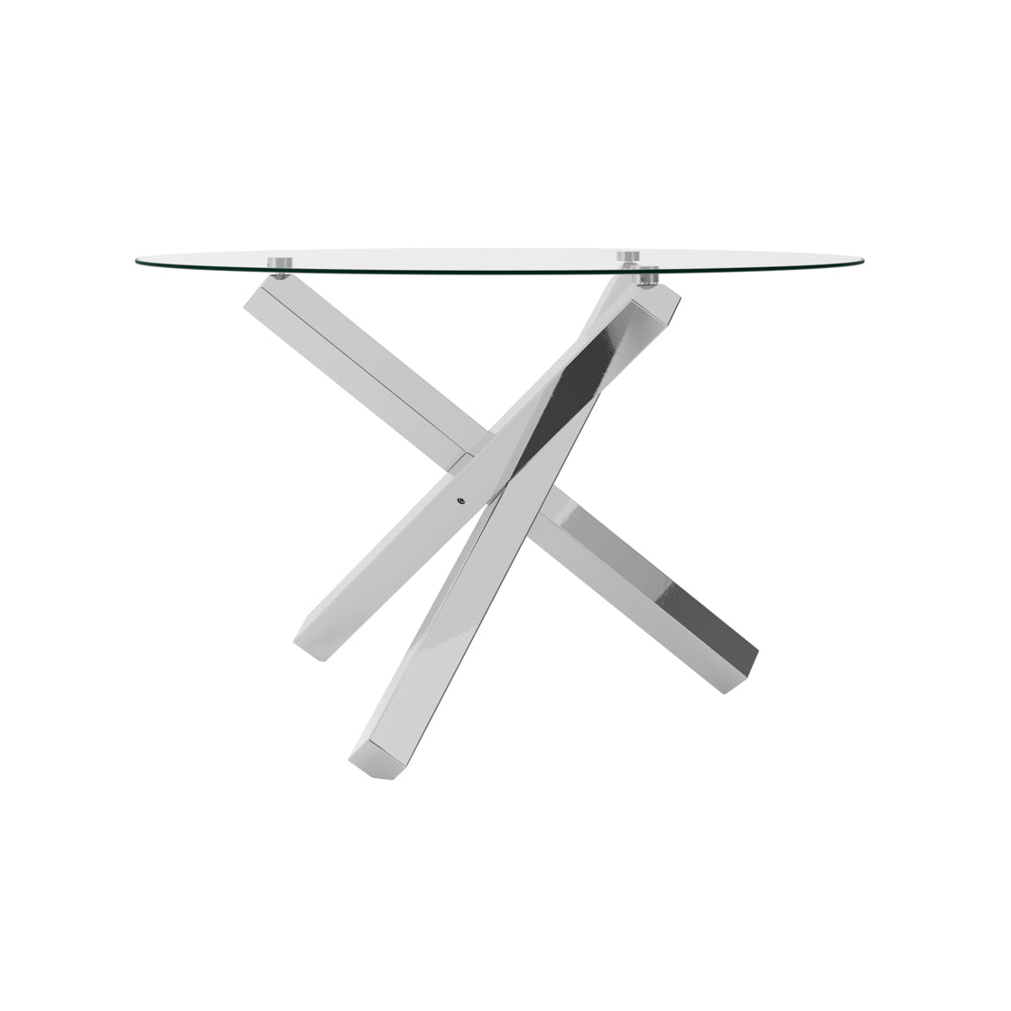 Cyprus Glass & Sliver Dining Table 120cm