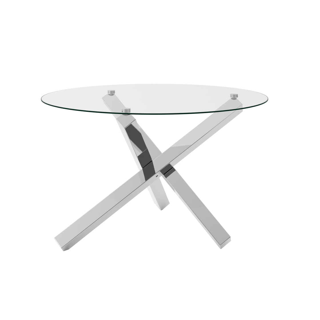 Cyprus Glass & Sliver Dining Table 120cm