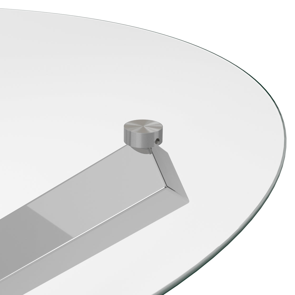 Cyprus Glass & Sliver Dining Table 120cm