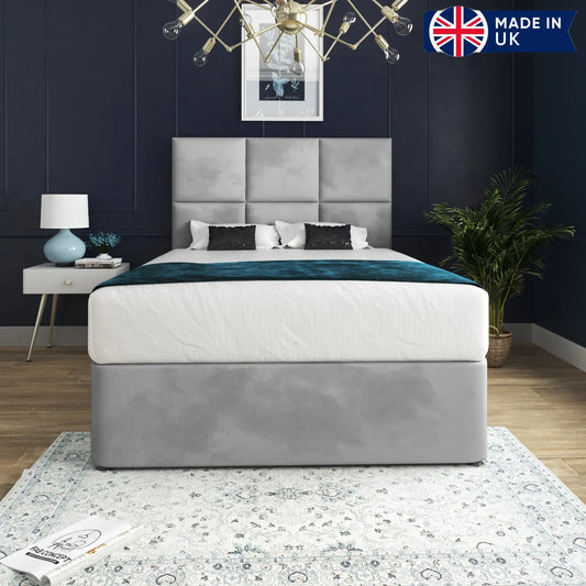 Camara Upholstered Floor Standing Headboard With Divan Bed Frame
