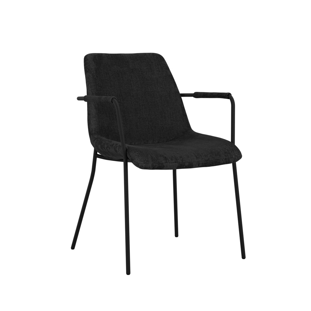 Carlton Black Velvet Dining Chair (Set of 2)