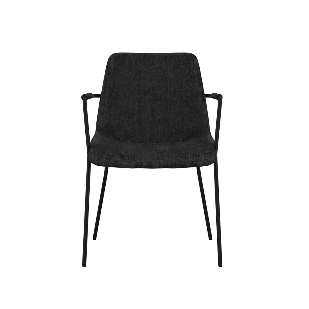 Carlton Black Velvet Dining Chair (Set of 2)