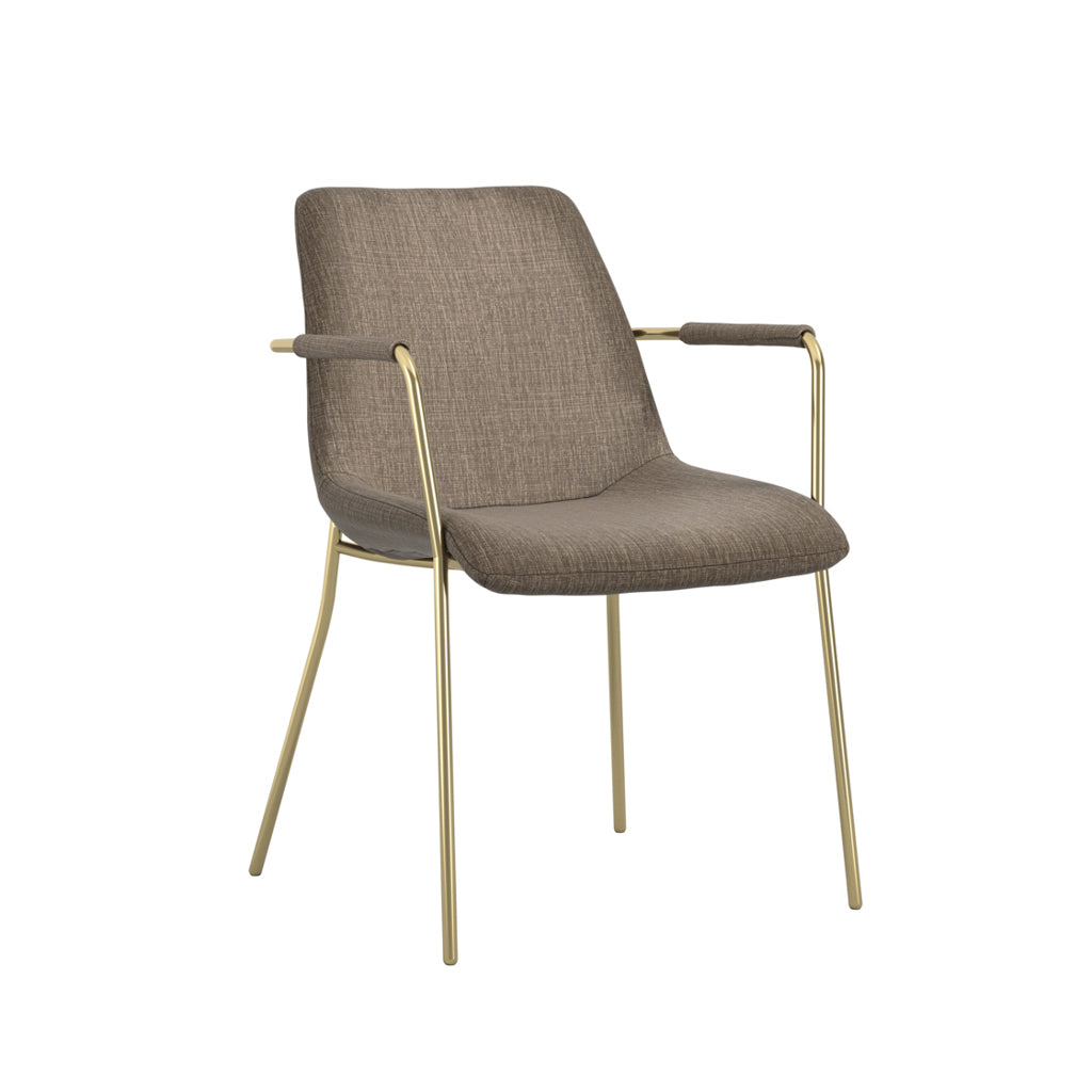 Carlton Gold & Taupe Velvet Dining Chair (Set of 2)