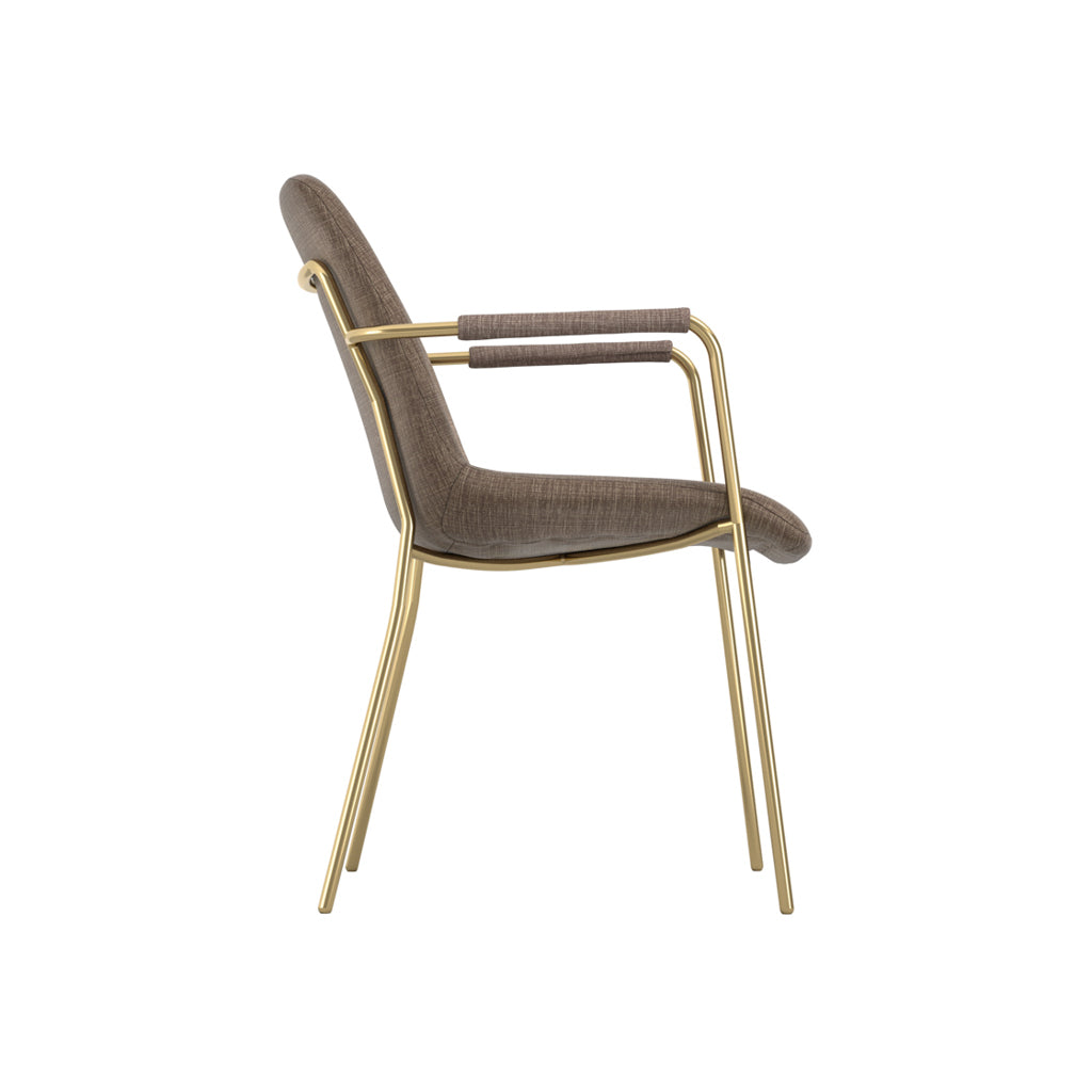 Carlton Gold & Taupe Velvet Dining Chair (Set of 2)