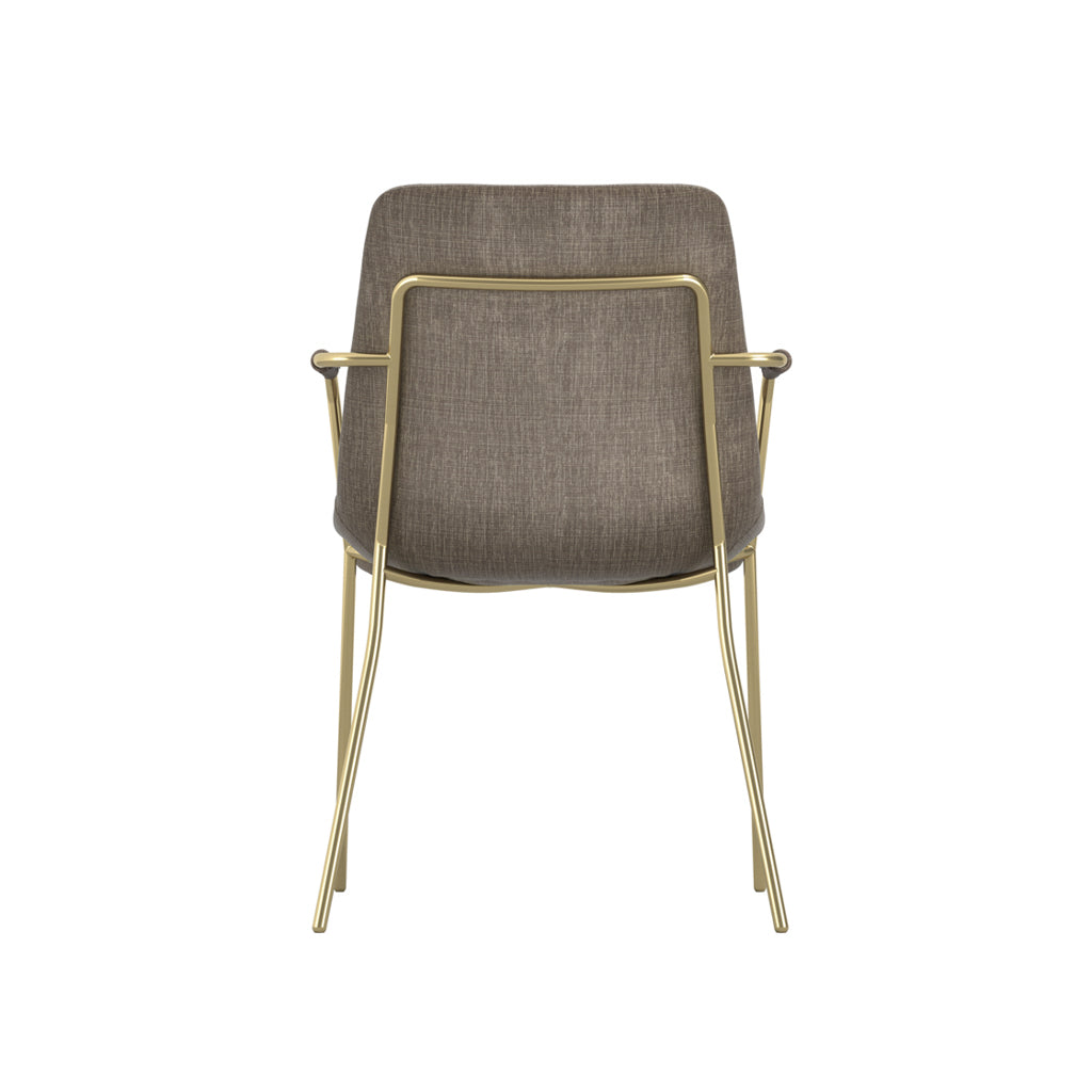 Carlton Gold & Taupe Velvet Dining Chair (Set of 2)