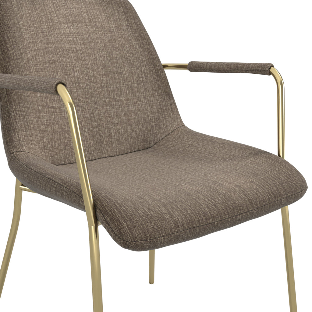 Carlton Gold & Taupe Velvet Dining Chair (Set of 2)
