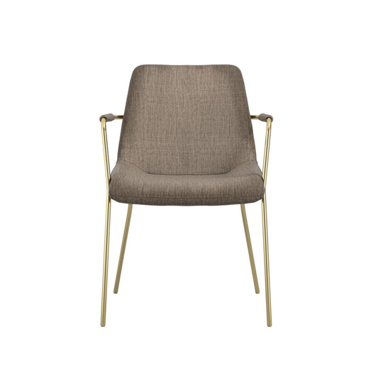 Carlton Gold & Taupe Velvet Dining Chair (Set of 2)