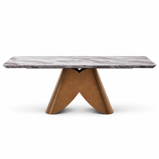 Fabio Silver White Marble Dining Table - 180cm/220cm/240cm