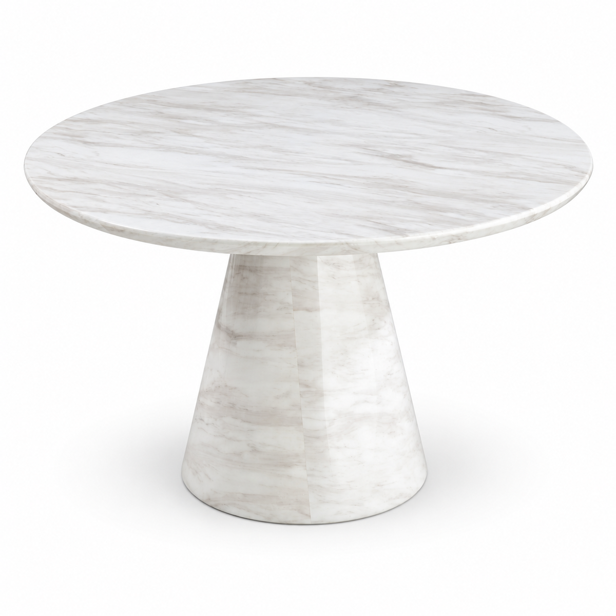 Napoli White Marble Round Dining Table - 130cm
