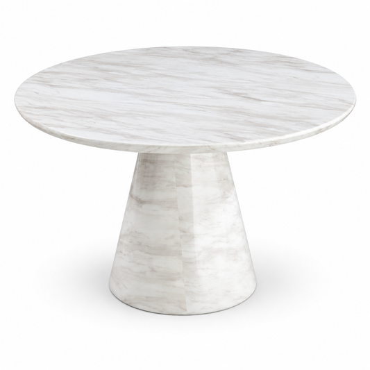 Napoli White Marble Round Dining Table - 130cm