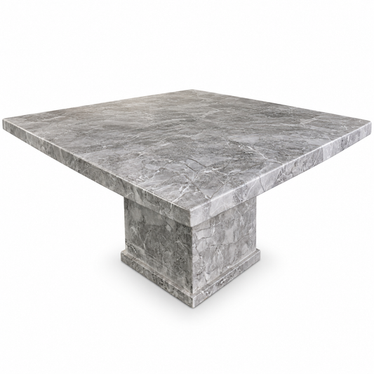 Alessandria Square Grey Marble Dining Table - 140cm