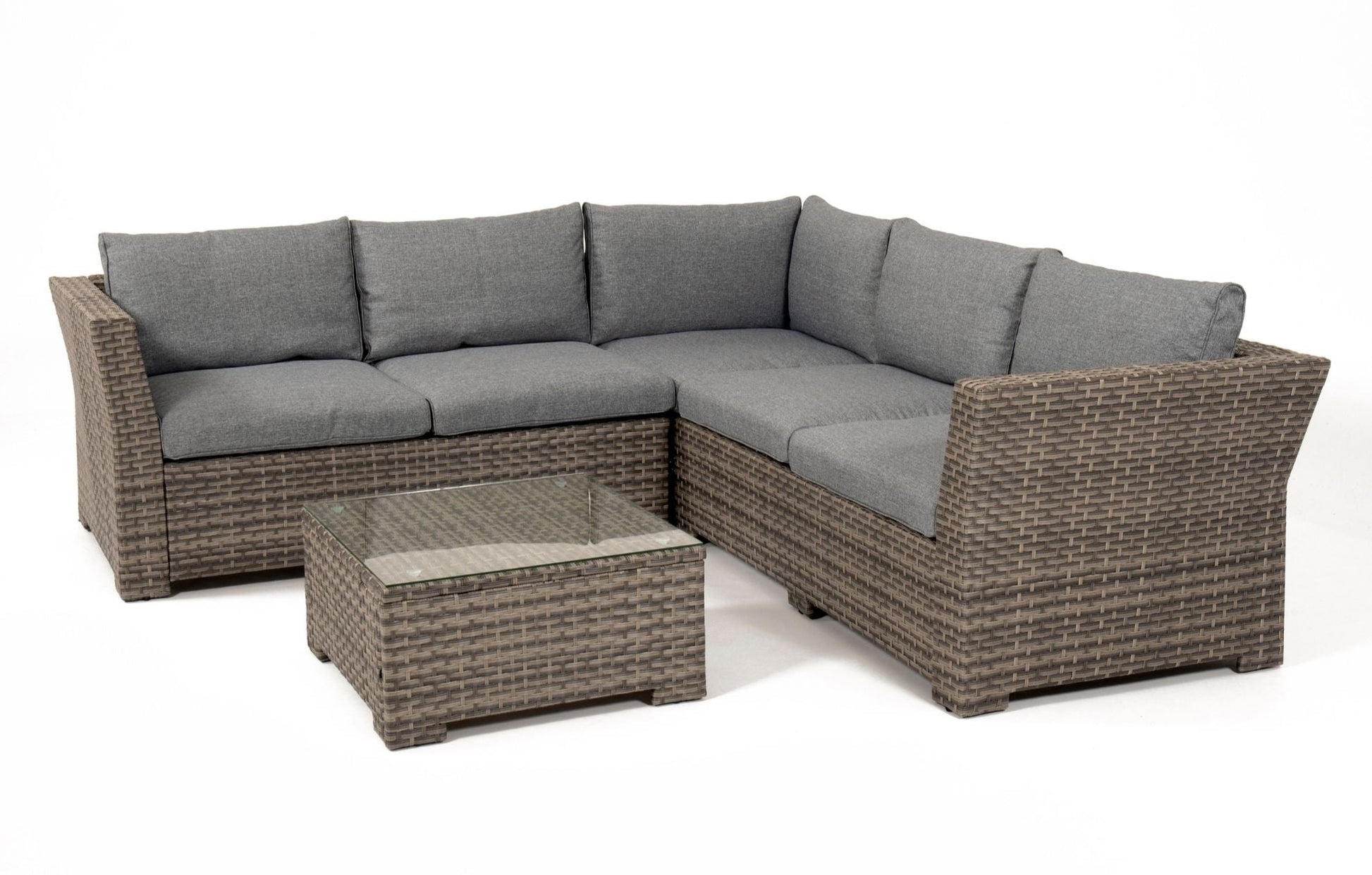 Chesterton Grey 5 Seater Polyrattan Corner Garden Sofa Set