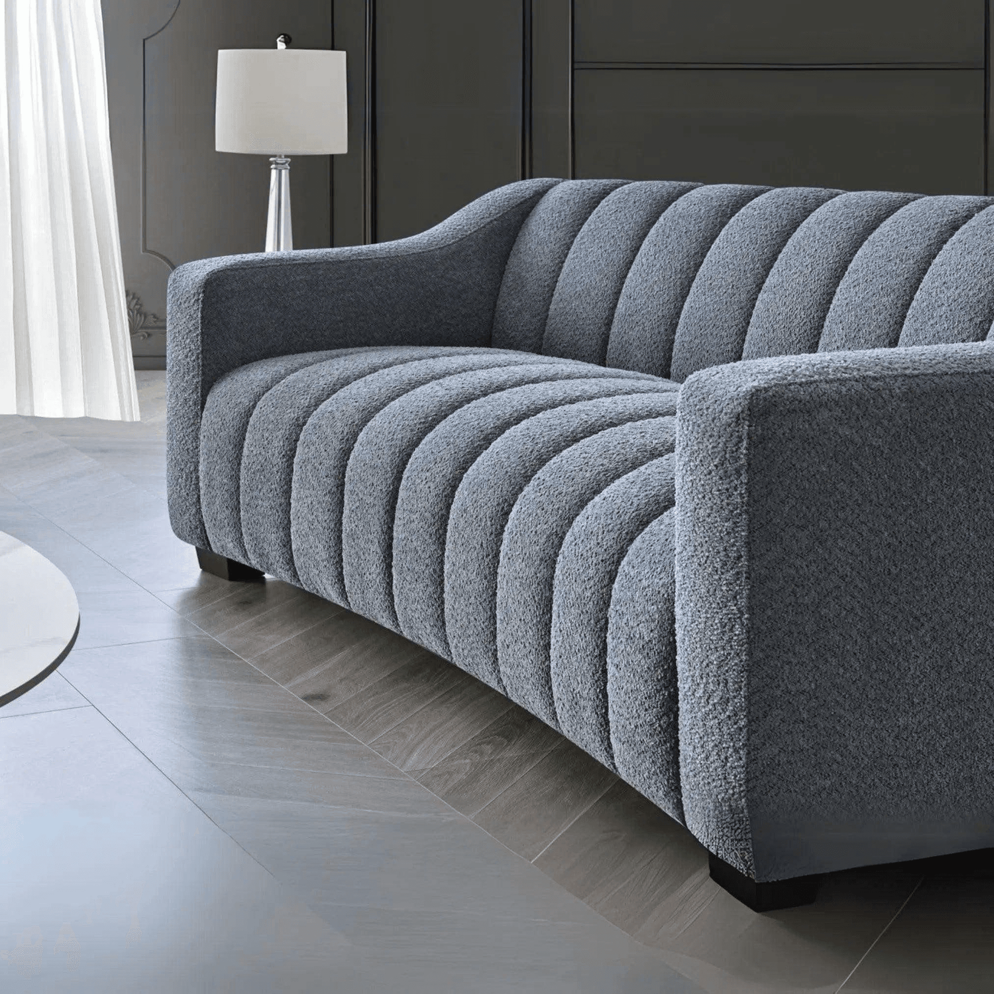 Josephine 3 Seater Sofa in Iron Boucle Fabric