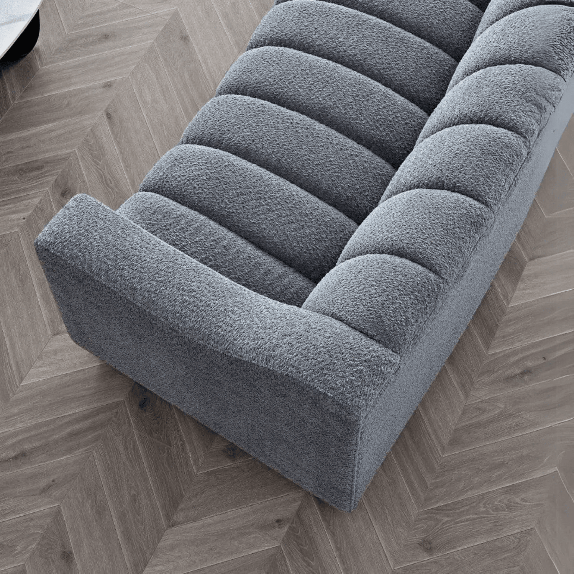Josephine 3 Seater Sofa in Iron Boucle Fabric