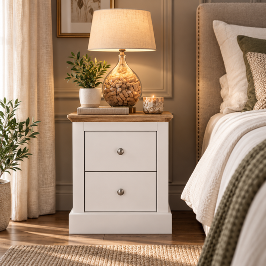 Paris White Bedside Cabinet