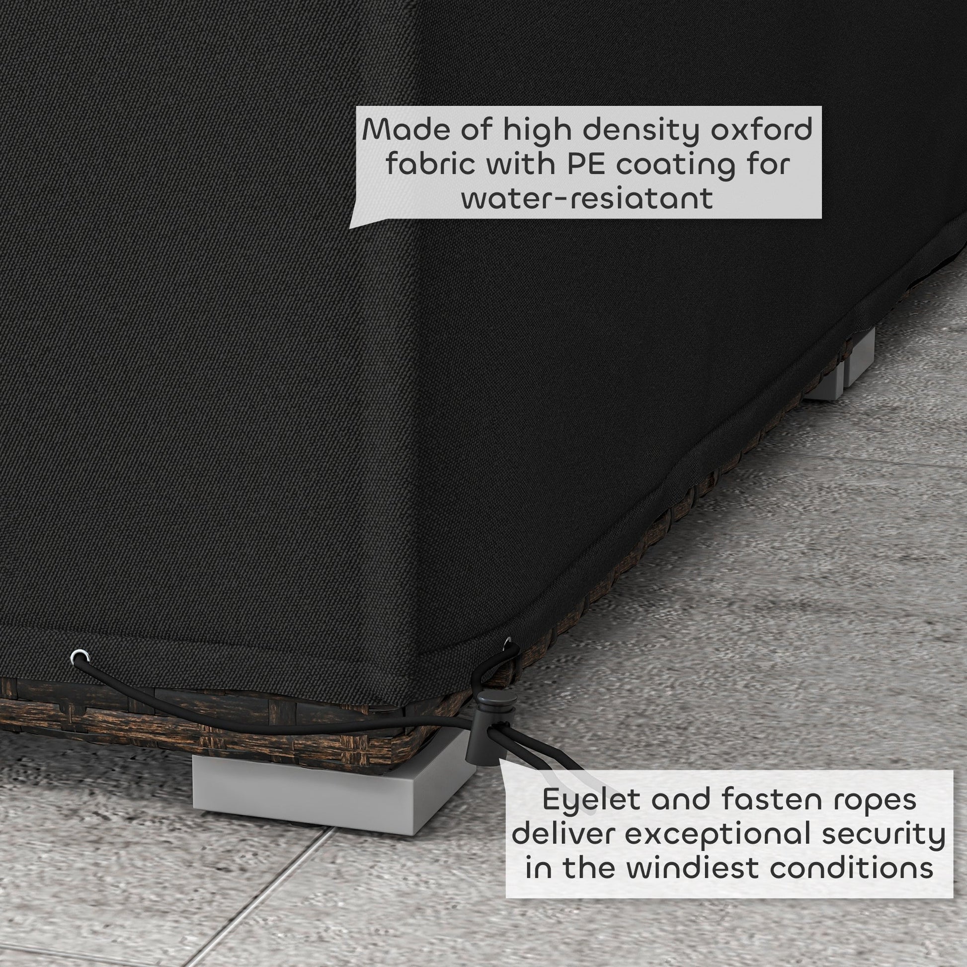 155 x 222cm Waterproof Furniture Cover - Black