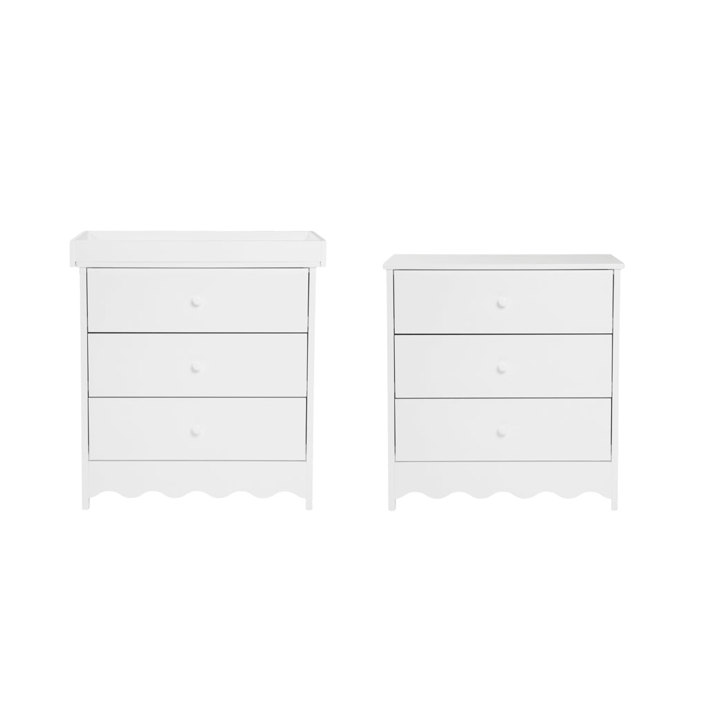 3 Piece Nursery Cloud 9 White Bedroom Furniture Set