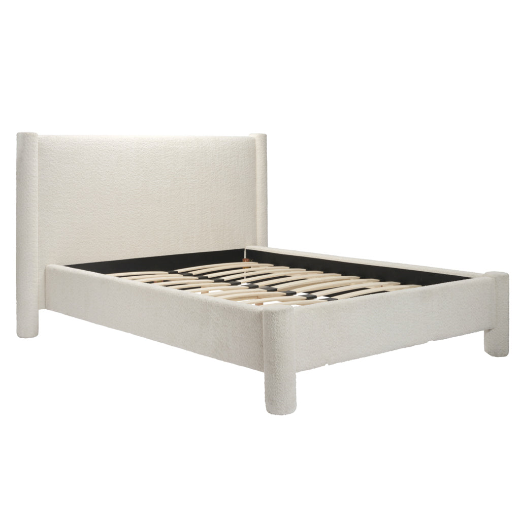 Natalia Snow Ivory Bouclé Bed