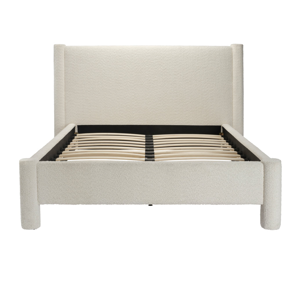 Natalia Snow Ivory Bouclé Bed