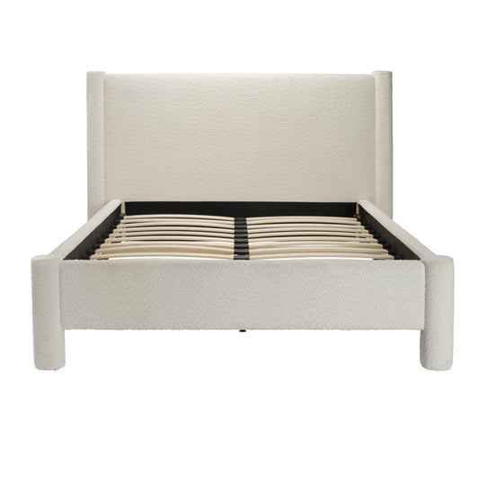 Natalia Snow Ivory Bouclé Bed