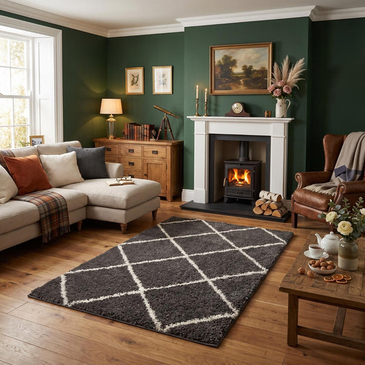 Dark Grey Shaggy Rug