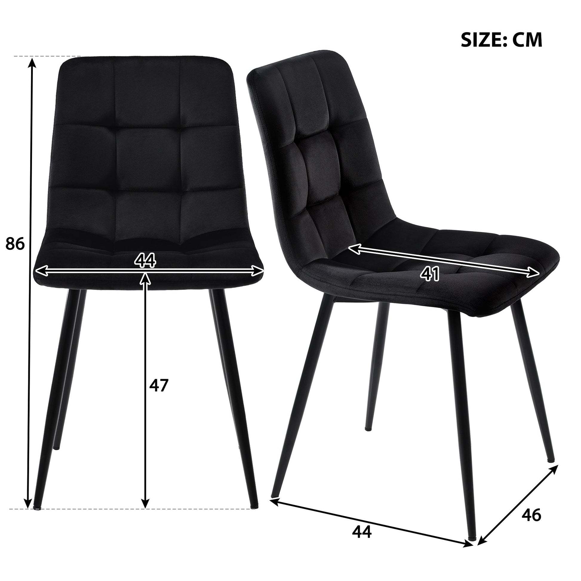 Modern Marble Effect Dining Table Set with 4 Soft Velvet Chairs Black