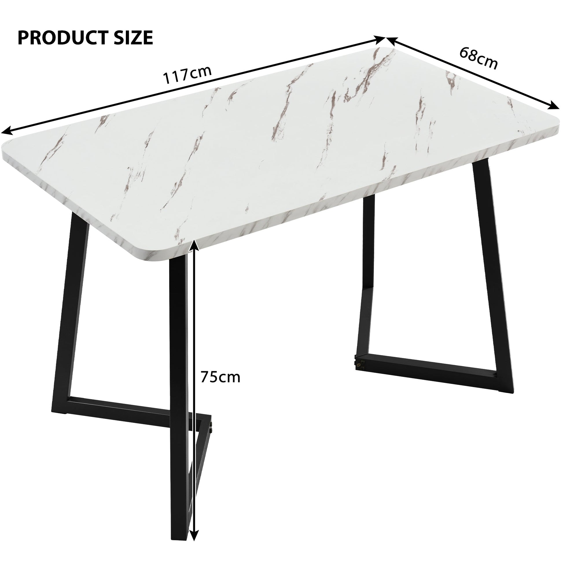 Modern Marble Effect Dining Table Set with 4 Velvet Chairs Dark Grey