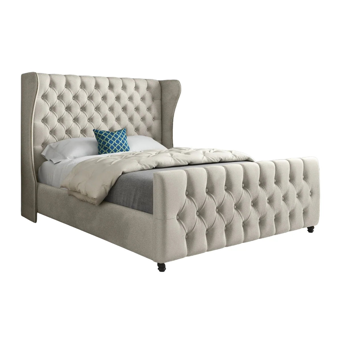 Dorothy Straight Curved Top Upholstered Bed Frame