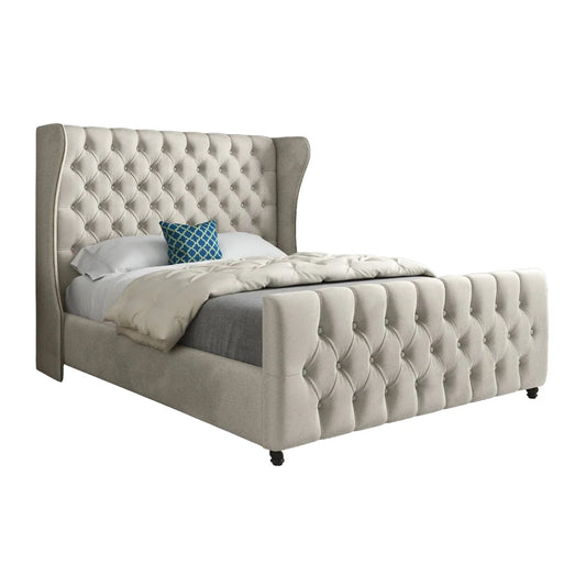 Dorothy Straight Curved Top Upholstered Bed Frame