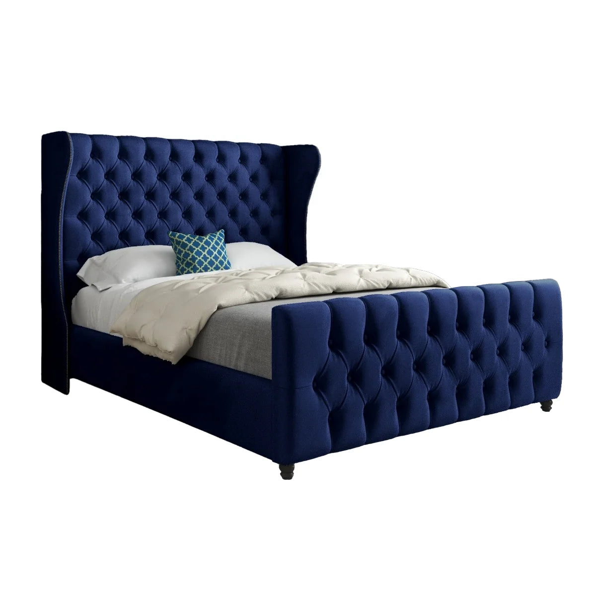 Dorothy Straight Curved Top Upholstered Bed Frame