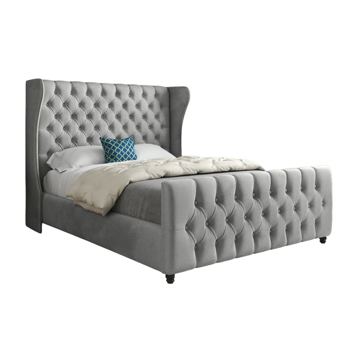 Dorothy Straight Curved Top Upholstered Bed Frame