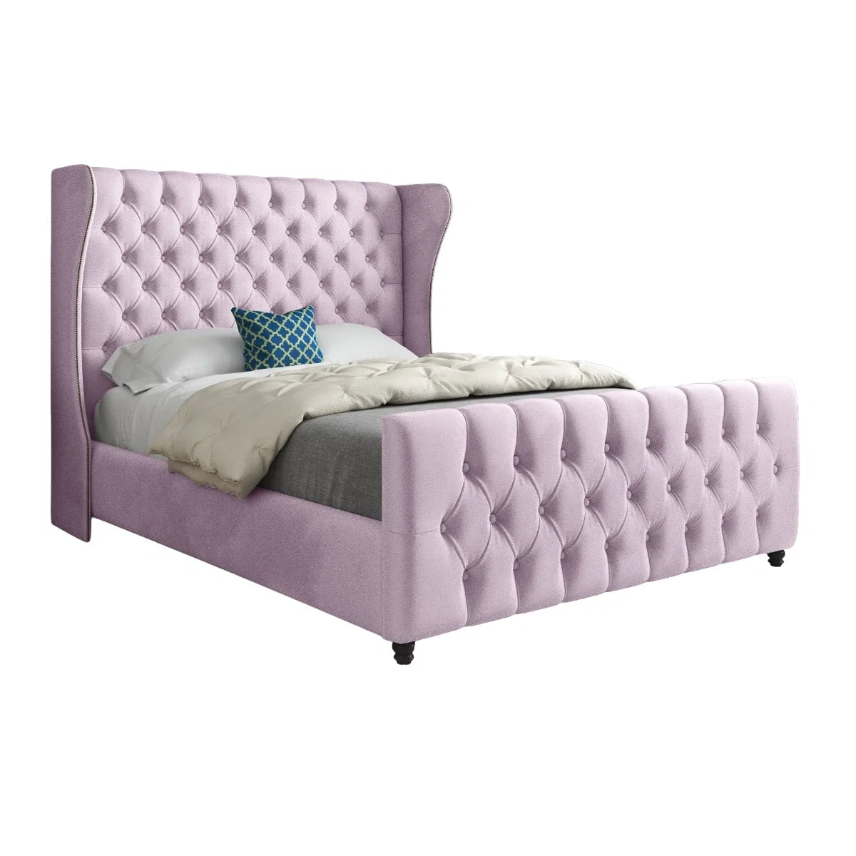 Dorothy Straight Curved Top Upholstered Bed Frame