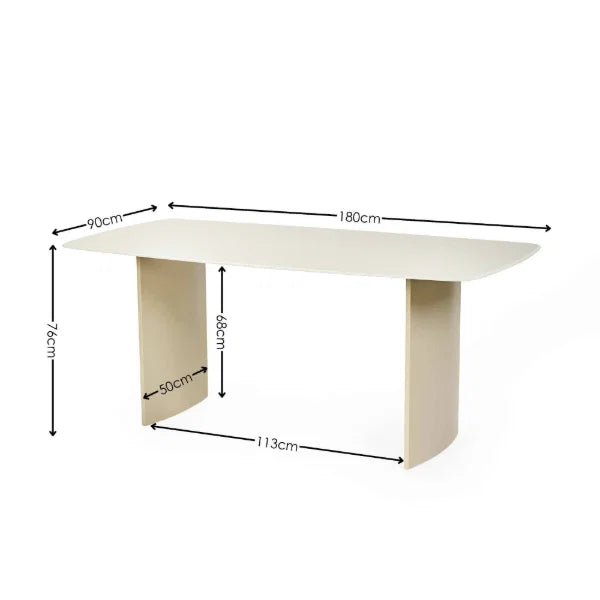Salvator Rectangular Glass Table 180cm