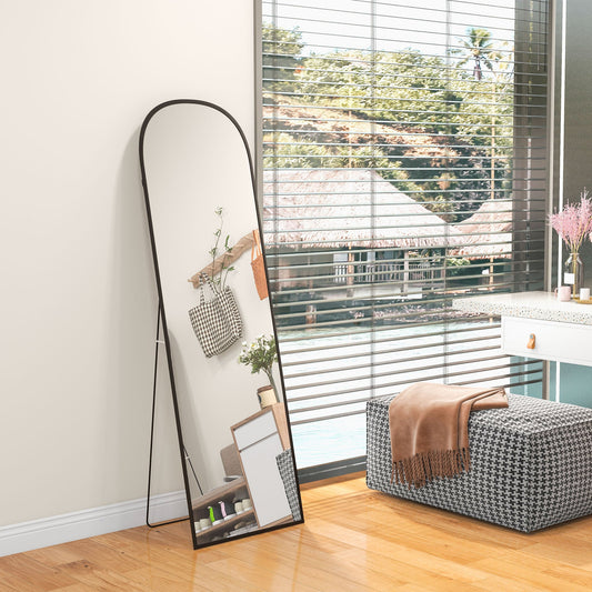 Aluminium Frame Standing Mirror - Black
